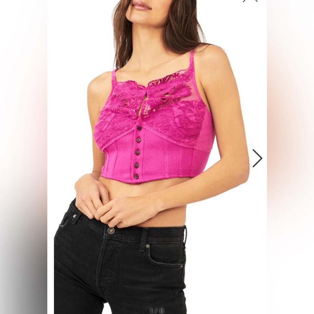 Free People Have My Heart Cropped Tank XS